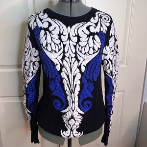 Chicwish Black and Blue Baroque Sweatshirt